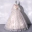 Élégant Champagne Robe De Bal 2022 Robe Boule Encolure Dégagée Étoile En Dentelle Perlage Perle Paillettes Manches Longues Longue Robe De Ceremonie