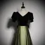 Vintage / Retro Dark Green Velvet Prom Dresses 2023 A-Line / Princess V-Neck Short Sleeve Backless Bow Floor-Length / Long Prom Formal Dresses