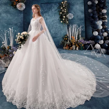 Charming Ivory Wedding Dresses 2019 A Line Princess V Neck Beading Sequins Appliques Pearl Lace Flower Sleeveless Backless Watteau Train