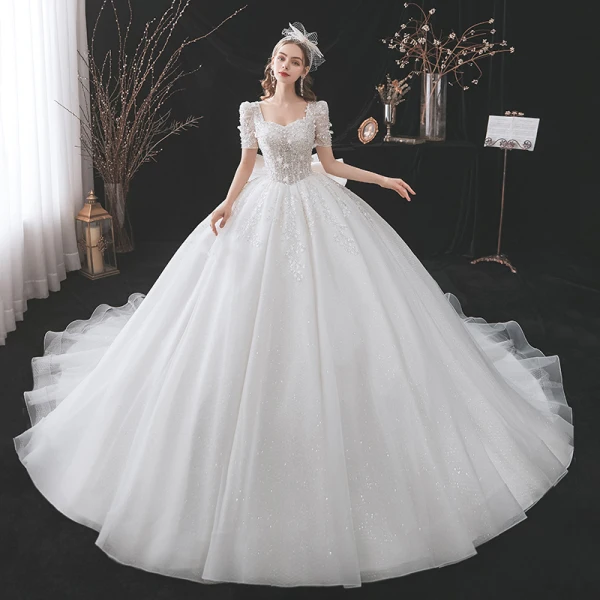 ballgown women's white wedding dress for a royal wedding Bella and Bloom Boutique main image 0
