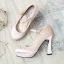Vintage / Retro Champagne Wedding Shoes 2019 Buckle 11 cm Stiletto Heels Round Toe Wedding Pumps