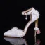 Chic / Beautiful White Wedding Shoes 2019 Pearl Ankle Strap Appliques 9 cm Pointed Toe Stiletto Heels Wedding High Heels