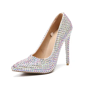 Charming Multi Colors Wedding Shoes 2019 Rhinestone 11 Cm Stiletto Heels Pointed Toe Wedding Pumps