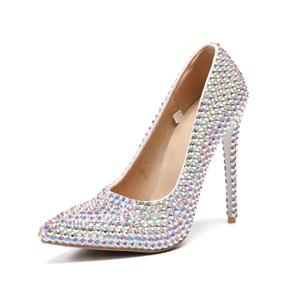 Charming Multi-Colors Wedding Shoes 2019 Rhinestone 11 cm Stiletto Heels Pointed Toe Wedding Pumps