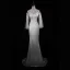 Élégant Ivoire Robe De Mariée 2018 Trompette / Sirène En Dentelle Appliques épaules Dos Nu 3/4 Manches Train De Balayage Mariage