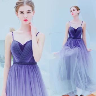Charmig Purple Gradient Färg Aftonklänningar 2019 Prinsessa Spaghettiband Beading Kristall Ärmlös Halterneck Långa Formella Klänningar