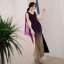 Charmant Violet Dégradé De Couleur Robe De Ceremonie 2019 Trompette / Sirène V-Cou Paillettes Sans Manches Dos Nu Longueur Cheville Robe De Soirée