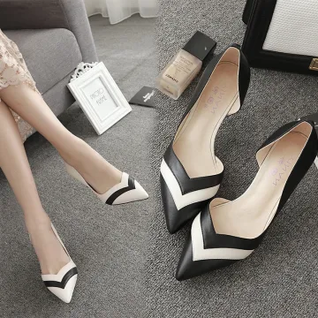 Mooie Prachtige Zwarte Toevallig Damesschoenen 2019 7 Cm Naaldhakken Stiletto Spitse Neus Hoge Hakken