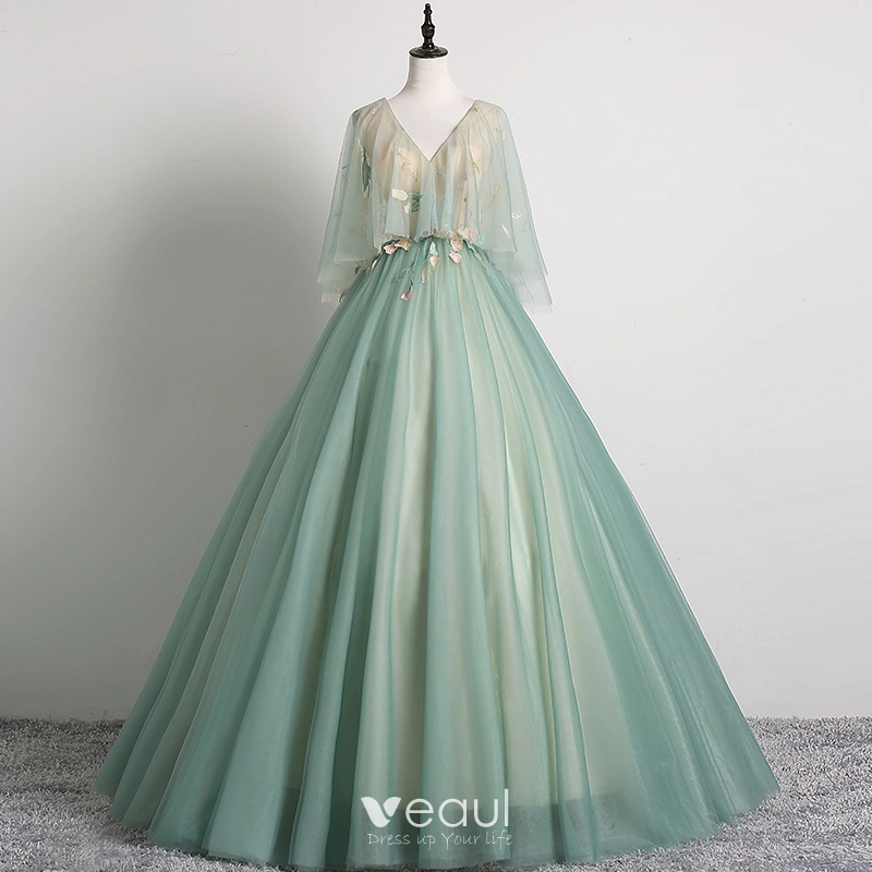 New Trendy Long Prom Dresses, Fluffy Tulle Prom Dresses, V-neck Prom Dresses 2019 New Trendy Long Prom Dresses, Fluffy Tulle Prom Dresses, V-neck Prom Dresses 2019
