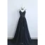Chic Noire Robe De Soirée 2019 Princesse Titulaire Faux Diamant Sans Manches Dos Nu Longue Robe De Ceremonie