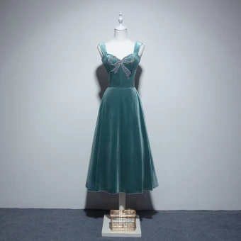 Charmant Jade Groen Thuiskomst Afstuderen Jurken 2019 A Lijn Vierkante Halslijn Suede Kralen Kristal Rhinestone Mouwloos Ruglooze Tea Length Gelegenheid Jurken