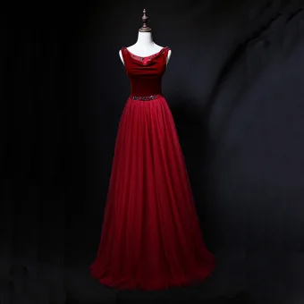 Chic Belle Bordeaux Robe De Bal 2018 Princesse Cristal Faux Diamant Daim V Cou Dos Nu Sans Manches Longue Robe De Ceremonie