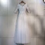 Chic / Beautiful Grey Prom Dresses 2018 A-Line / Princess Lace Appliques V-Neck Backless 1/2 Sleeves Ankle Length Formal Dresses