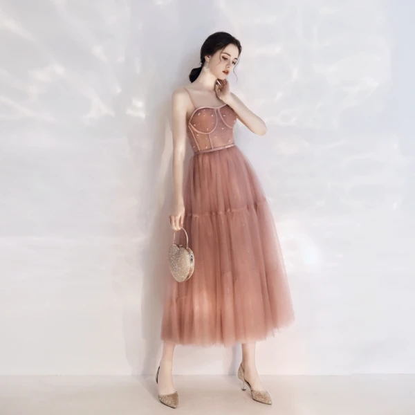 Chic Beautiful Champagne Homecoming Graduation Dresses 2019 A-Line Princess Corset Pearl