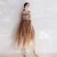 Chic / Belle Marron de retour Robe De Graduation 2019 Princesse Bretelles Spaghetti Noeud Sans Manches Dos Nu Longueur Cheville Robe De Ceremonie