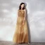 Classy Gold Evening Dresses  2019 A-Line / Princess Ruffle Scoop Neck Beading Lace Flower Appliques Sleeveless Floor-Length / Long Formal Dresses