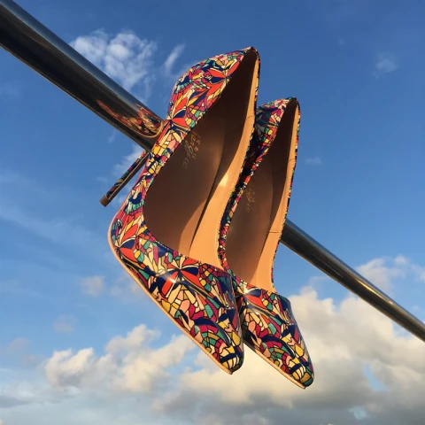 Mooie / Prachtige Multi-Kleuren Avond Pumps 2019 Lakleer Bloemen 12 cm Naaldhakken / Stiletto Spitse Neus Pumps