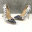 Mote Hvit Svart Doodle Aften Pumps 2019 Lær 12 cm Stiletthæler Spisse Pumps