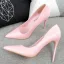 Schöne Rosa Abend Pumps 2019 Lackleder 10 cm Stilettos Spitzschuh Pumps
