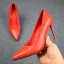 Modest / Simple Red Casual Pumps 2019 Leather 9 cm Stiletto Heels Pointed Toe Pumps