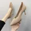 Mooie / Prachtige Khaki Toevallig Vlecht Pumps 2019 7 cm Naaldhakken / Stiletto Spitse Neus Pumps