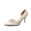 Mode Aprikos / Beige Casual Damskor 2019 Läder 7 cm Stilettklackar Spetsiga Högklackade