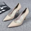 Stilig Aprikos Aften Pumps 2019 Lær 9 cm Stiletthæler Spisse Pumps