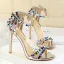 Charming Silver Evening Party Womens Sandals 2019 Rivet Ankle Strap 11 cm Stiletto Heels Open / Peep Toe High Heels