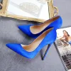 Chic / Beautiful Royal Blue Pumps 2019 Leather Suede 12 cm Stiletto Heels Pointed Toe Pumps