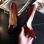 Edles Burgunderrot Abend Pumps 2019 Lackleder 12 cm Stilettos Spitzschuh Pumps