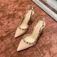Moda Beżowe Wieczorowe Nit Slingback Sandały Damskie 2021 8 cm Szpilki Szpiczaste Sandały Wysokie Obcasy