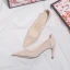 Elegant Blushing Pink Wedding Shoes 2019 Leather Spotted 7 cm Stiletto Heels Pointed Toe Wedding Pumps