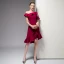 Chic / Beautiful Burgundy Graduation Dresses 2020 Homecoming Trumpet / Mermaid One-Shoulder Short Sleeve Zipper Up at Side Knee-Length Formal Dresses