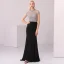 High-end Black Evening Dresses  2020 Trumpet / Mermaid Scoop Neck Handmade  Beading Crystal Rhinestone Short Sleeve Floor-Length / Long Formal Dresses