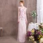 Chic / Beautiful Candy Pink Evening Dresses  2018 Trumpet / Mermaid Appliques Sash Lace Scoop Neck Floor-Length / Long Formal Dresses