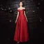 Chic / Beautiful Red Evening Dresses  2020 A-Line / Princess Off-The-Shoulder Sleeveless Backless Floor-Length / Long Formal Dresses