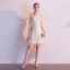 Modern / Fashion Champagne Homecoming Graduation Dresses 2020 A-Line / Princess Spaghetti Straps Lace Star Sleeveless Backless Asymmetrical Formal Dresses