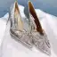Glittrande Silver Brudskor 2019 Bröllop Läder Rhinestone Fjäril Paljetter 8 cm Stilettklackar Spetsiga Pumps