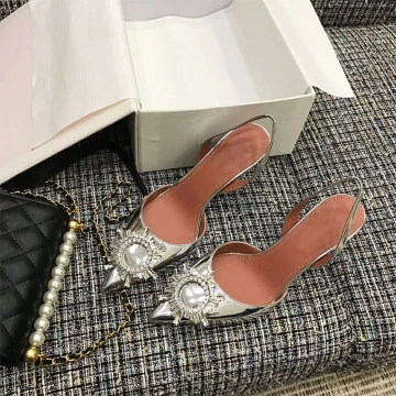 Snygga Fina Silver Afton Damskor 2019 Rhinestone 10 Cm Stilettklackar Spetsiga Högklackade
