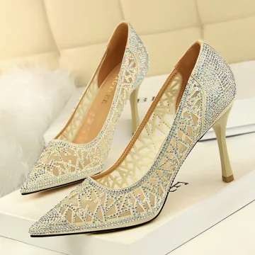 Charmant Goud Avond Pumps 2019 Rhinestone 9 Cm Naaldhakken Stiletto Spitse Neus Pumps