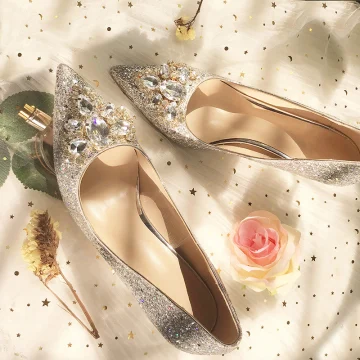 Sparkly Silver Wedding Bridesmaid Pumps 2019 Rhinestone Sequins 8 Cm Stiletto Heels Pointed Toe Wedding Shoes