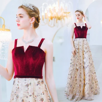 Charming Champagne Evening Dresses 2019 A Line Princess Square Neckline Suede Beading Sequins Sleeveless Backless Floor Length Long Formal Dresses