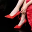Modern / Fashion Red Wedding Bridesmaid Pumps 2020 Lace 7 cm Stiletto Heels Pointed Toe Wedding Shoes
