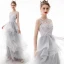 Classy Silver Prom Dresses 2020 A-Line / Princess Scoop Neck Lace Sequins Sleeveless Cascading Ruffles Sweep Train Formal Dresses