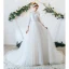 Élégant Ivoire Robe De Mariée 2020 Princesse Volants Encolure Dégagée En Dentelle Fleur 3/4 Manches Dos Nu Tribunal Train