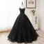 Elegant Black Prom Dresses 2020 A-Line / Princess Spaghetti Straps Star Sequins Sleeveless Backless Floor-Length / Long Formal Dresses