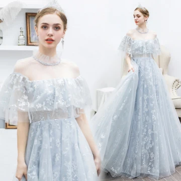 Mode Argenté Robe De Soirée 2020 Princesse Encolure Dégagée Paillettes En Dentelle Fleur 1 2 Manches Dos Nu Longue Robe De Ceremonie