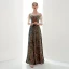 Charmant Multi-Couleurs Robe De Soirée 2019 Princesse Encolure Dégagée Paillettes 1/2 Manches Dos Nu Longue Robe De Ceremonie