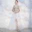 Élégant Multi-Couleurs Plage Robe De Mariée 2018 Princesse Appliques Encolure Dégagée Dos Nu Sans Manches Fendue devant Train De Balayage Mariage