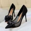 Affordable Black Casual Pumps 2019 Bow 9 cm Stiletto Heels Pointed Toe Pumps